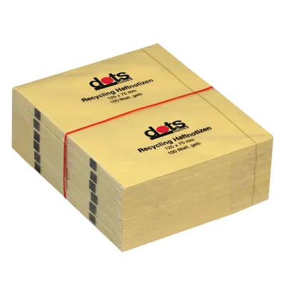 Produktbild von dots Recycling Haftnotizen gelb 12 Blöcke