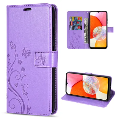 Produktbild von Handy Tasche für Samsung Galaxy A14 Hülle Handyhülle Klapphülle Wallet Case Lila