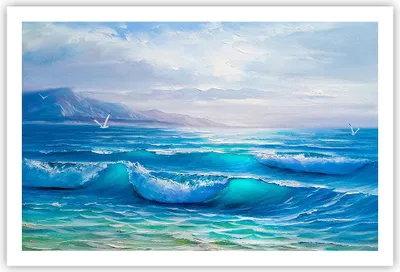 Produktbild von Poster - Poster ohne Rahmen - Meer Welle Möwe - 91,5x61 cm - Wand Bild - Wanddeko - Wandbilder - Kunstposter - Wandposter - Bilder - Kunstdruck - Wanddekoration - Wandbild - P2XAA91x61-4033