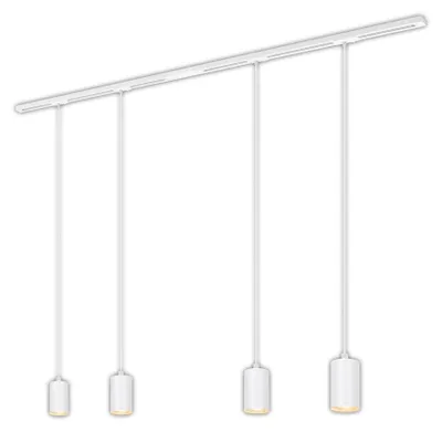 Immagine prodotto di Sistema a binario Briloner Rail, set completo, 4x pendenti GU10, alimentazione, bianco, 1,5 m