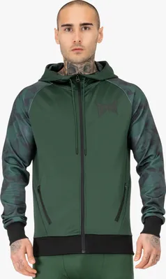 Image de Haut fonctionnel pour hommes avec capuche coupe normale TRAINING HOODIE Green/Black S Tapout