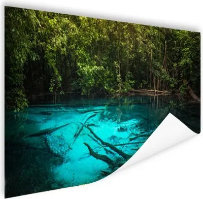 Produktbild von MuchoWow® Poster Leuchtend blauer See im Dschungel 80x40 cm - Wanddeko