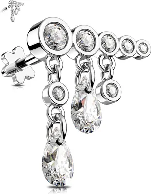 Imagen del producto de Helix, piercing de acero quirúrgico 316L, calibre 16G, de 6 a 8 mm, ideal para el tragus y el cartílago
