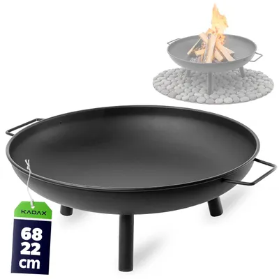 Produktbild von KADAX, runde Garten-Feuerstelle, 58 x 22 cm, Stahl, schwarz