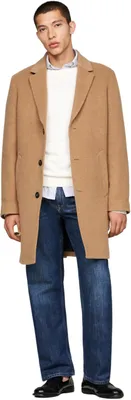 Obrázek produktu pro Tommy Hilfiger, pánský kabát "Mix Coat", jednoradý, hnědý (Hickory), velikost XXL