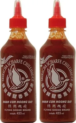 Produktbild von Doppelpack FLYING GOOSE Sriracha (2x 455ml) | sehr scharfe Chilisauce | Superscharf