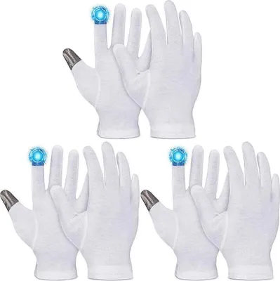 Obrázek produktu pro 3 páry dotykových hydratačních rukavic pro suché ruce, kosmetické rukavice na noc, inspekční rukavice, SPA rukavice pro muže a ženy