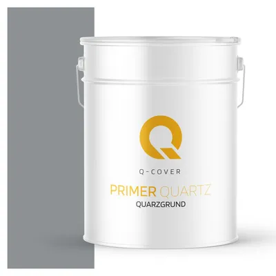 Produktbild von Quarzgrund für Silikonharz-Putz Grau RAL 7045 15 kg – Haftgrund für innen & außen, quarzhaltige Grundierung Q-COVER