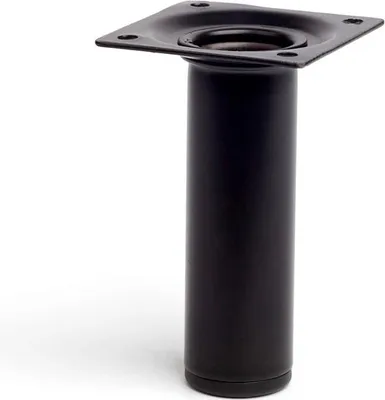 Image de Pied Cylindrique Acier Noir Robuste, Design Minimaliste, Installation Facile - Rei