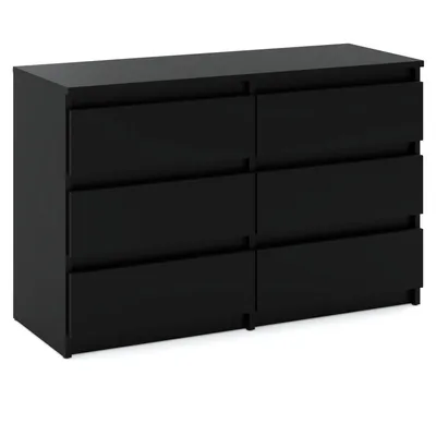 Produktbild von STIV Möbel | Komoda / příborník se 6 zásuvkami - černá / v 71cm š 100cm hl 33cm
