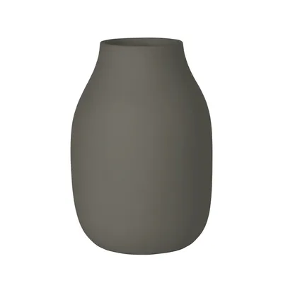 Produktbild von Blomus Vase Colora L, Dekovase, Blumenvase, Keramik, Steel Gray, 20 cm, 66208