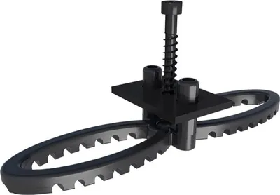 Produktbild von HSI Terra Deckclip mit Klemmplatte für Terrassendielen 2-12 mm inkl. Schrauben Kunststoff schwarz