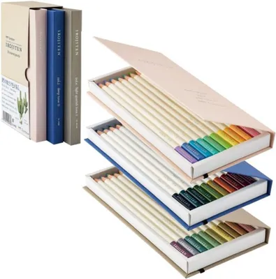 Productafbeelding van Kleurpotloden, kartonnen verzameldoos met 3 sets, 30 kleuren, 1 stuk (verpakking van 30 stuks)