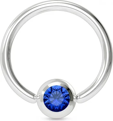 Produktbild von viva-adorno 1,6x12x5mm Universal Piercing Ring BCR Kristall Lippenring Klemmring Septumpiercing Brustpiercing Chirurgenstahl Z507,blau