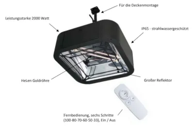 Produktbild von HeizMeister Quadrus von Infralogic IP 65 Infrarot Heizer