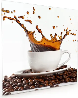 Produktbild von Küchenrückwand Spritzschutz Glas mit Motiv Kaffeespritzer 40 x 40 cm