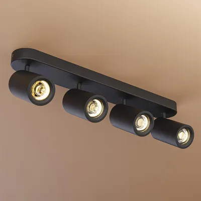 Produktbild von hoftronic LED-Deckenleuchte 4 Spots GU10 schwenkbar schwarz IP20