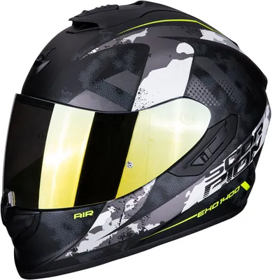 Obrázek produktu pro Moto přilba SCORPION EXO-1400 AIR SYLEX matná černo/stříbrná/žlutá XXL