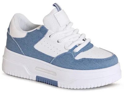 Produktbild von topschuhe24 3060 Damen Plateau Sneaker Turnschuhe , Farbe:Blau, Größe:38 EU