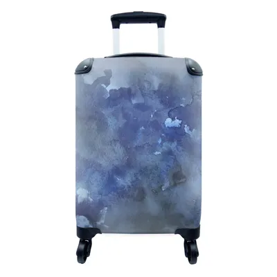 Produktbild von MuchoWow® Koffer Handgepäck Trolley Rollkoffer Kleine Reisekoffer mit 4 Rollen - Aquarell - Blau - Wolken - Cabin Size < 55x40x23 cm & 55x40x20 cm - Fotokoffer - Kabinenkoffer - Boardgepäck - Reise-Box - Reisekoffer - Reisegepäck - Koffer mit Bild - Trolley für Kinder