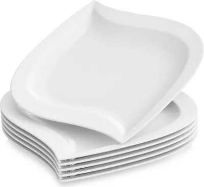 Produktbild von MALACASA, Serie Elvira, 6 teilig Set Porzellan Kuchenteller Dessertteller Frühstücksteller für 6 Personen
