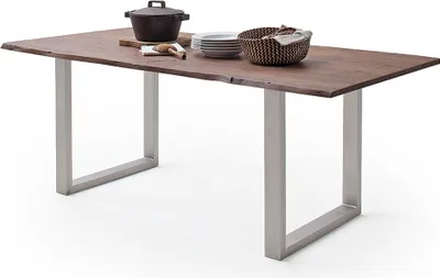 Produktbild von Baumkantentisch >Calabria< in Akazie walnussfarbig - 160x76,5x90 (BxHxT)