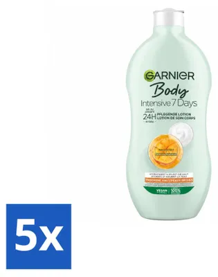 Produktbild von 5 x Garnier Intensive 7 Days Bodylotion mit Mango-Extrakt und Probiotika, 400 ml - Vorteilspackung - 5 Stücke