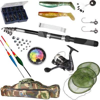 Immagine prodotto di SET DA PESCA 1 canna da pesca da 2,4 m, 1 mulinello, galleggianti - ZEST-W-22