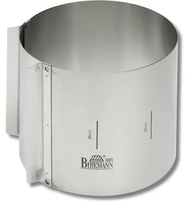 Obrázek produktu pro Cukrářský kruh – BIRKMANN – EASY BAKING – ocel – rozměry – Ø 18–35 cm, výška 15 cm