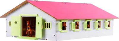 Produktbild von Kids Globe Pferdestall mit 9 Boxen 1:32