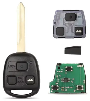 Produktbild von Voll funktionsfähiger und programmierbarer Techstar-Autoschlüssel, kompatibel mit Toyota Yaris, Avensis, Corolla, Carina – 433 MHz, 4C-Chip, Schlüsselblatt TOY47