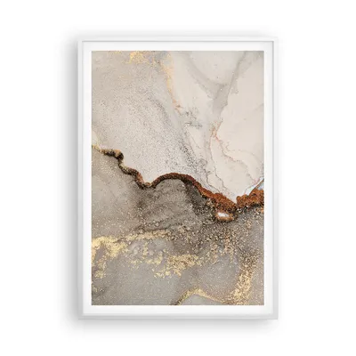 Produktbild von Gerahmtes Poster - Weißer Rahmen - Stein Sand Abstraktion - 70x100 cm - Wand Bild - Wanddeko - Wandbilder - Kunstposter - Wandposter - Bilderrahmen - Bilder - Kunstdruck - P2WPA70x100-4778