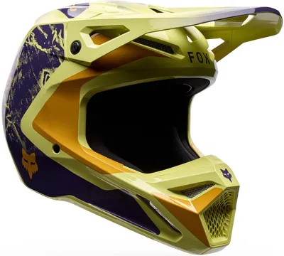 Produktbild von FOX V1 Image Print Motocross Helm, gelb/lila, M