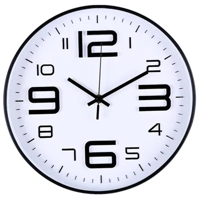 Produktbild von HSXL - 30cm Wanduhr - Schwarz/Weiß - HSM002 - Analog - Uhr Geräuschloses Uhrwerk