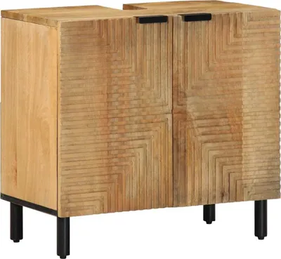 Obrázek produktu pro Toaletní stolek hnědý 62x33x58 cm z masivního mangového dřeva