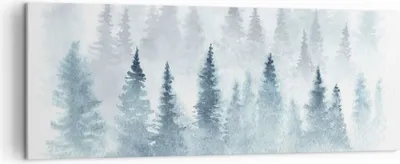 Produktbild von Bild auf Leinwand - Leinwandbild - Bäume Wald Natur - 140x50cm - Wand Bild - Wanddeko - Wandbilder - Leinwanddruck - Bilder - Kunstdruck - Wanddekoration - Leinwand bilder - Wandkunst - AB140x50-3981