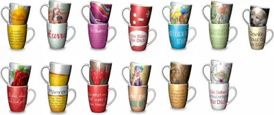 Produktbild von Kaffebecher Kaffetasse Kaffe BecherTasse mit verschiedenen Motiven von la vida, Motiv:Kuss-9504721