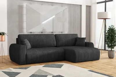 Produktbild von Emoebel24 Ecksofa mit Schlaffunktion und Bettkasten, Sofa L-form 280x142x87 cm Dorato Graphit