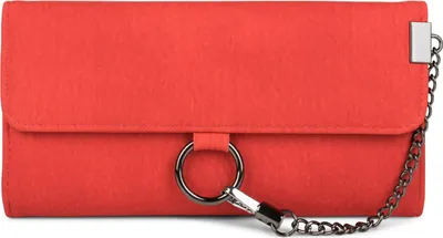 Produktbild von styleBREAKER Damen Geldbörse mit Ring und Kette – Weiches Portemonnaie mit Karabinerhaken und Druckknopfverschluss 02040066