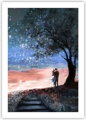 Produktbild von Poster - Poster ohne Rahmen - Himmel Mond Liebhaber - 50x70 cm - Wand Bild - Wanddeko - Wandbilder - Kunstposter - Wandposter - Bilder - Kunstdruck - Wanddekoration - Wandbild - P2XPA50x70-4800
