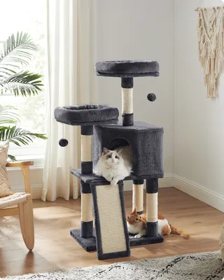 Produktbild von FEANDREA Kratzbaum, 115cm,vollständig mit Sisal umwickelte Säule rauchgrau