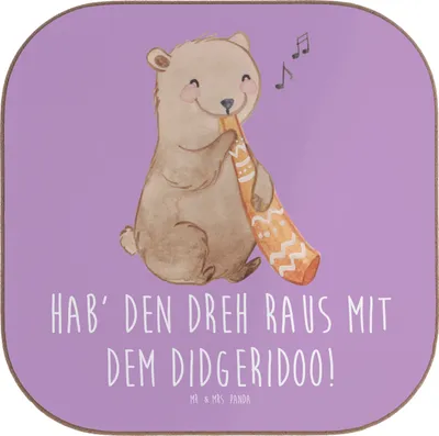 Produktbild von Mr. & Mrs. Panda Untersetzer Glas Didgeridoo Dreh - Lavendeltraum - Geschenk, Musik, Musiker, bieruntersetzer, Musikinstrument, Instrument, traditionell, Lernen, Technik