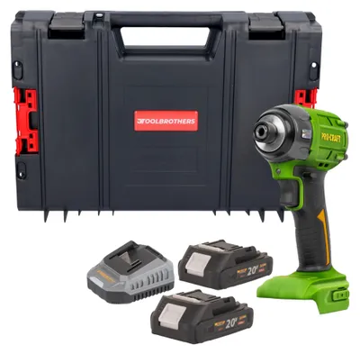 Produktbild von Procraft PS22bb Akku Schlagschrauber 20 V 230 Nm 1/2" Brushless + 2x Akku 2,0 Ah + Ladegerät + RHINO Toolcase