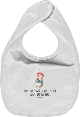 Produktbild von Mr. & Mrs. Panda Lätzchen Jungfrau Astrologie - Weiß - Geschenk, Sabber, Geburtstagsgeschenk, Sternzeichen, Schlabberlatz, Babylätzchen, Für Babys, Sabberlätzchen