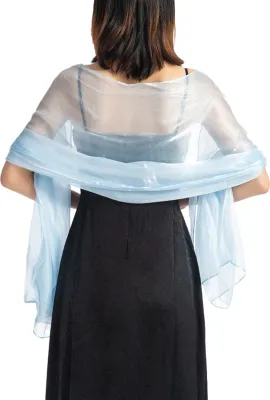Produktbild von Dünner, heller Seidenschal in Volltonfarbe, Brautjungfern-Cheongsam, langer Schal