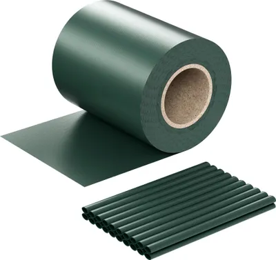 Produktbild von Sichtschutz Streifen, 35mx19cm grün aus PVC 650g/m², mit 20 Clips, Zaunfolie