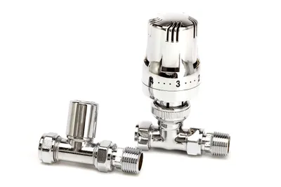 Thermostat-Heizkörperventil 1/2" Chrom Messing Design