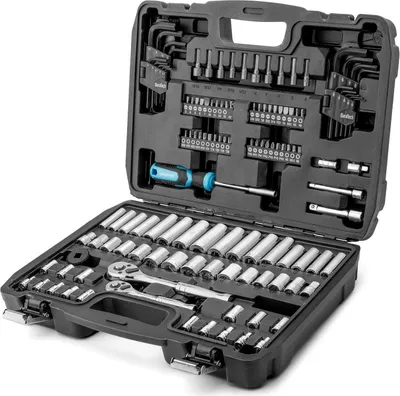 Image de Jeu de clés à douille DURATECH 121 pièces, acier au chrome-vanadium, coffret