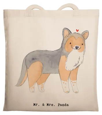 Produktbild von Mr. & Mrs. Panda Schultasche Shetland Sheepdog Moment - Transparent - Geschenk, Tasche, Shopping, Jutebeutel, Sheltie, Beutel, Laptoptasche, Tote Bag