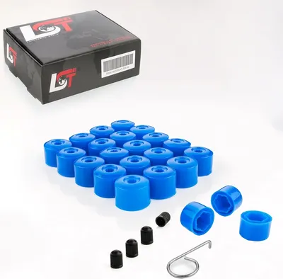 Produktbild von 20x Radschrauben Abdeckkappen Radschraubenkappe 17mm blau für AUDI PORSCHE